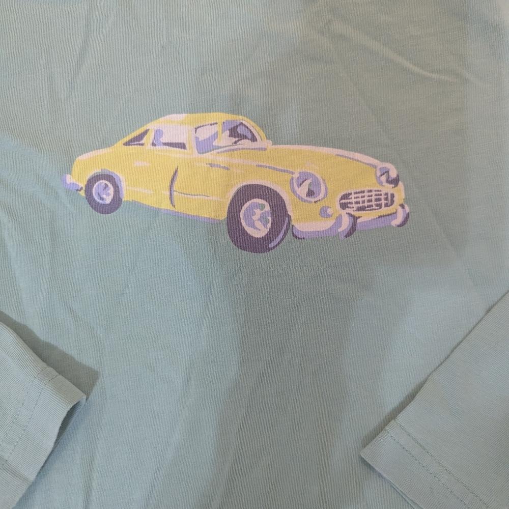 Mini Boden Green Kids Shirt with Car Print - Picture 2 of 3